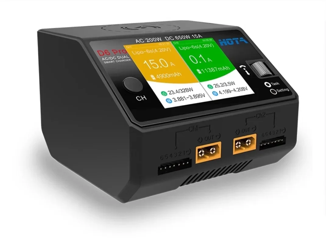 HOTA D6 Pro AC/DC デュアルチャンネル スマ - Hota D6 Pro Dual Lipo Charger のレビューと価格